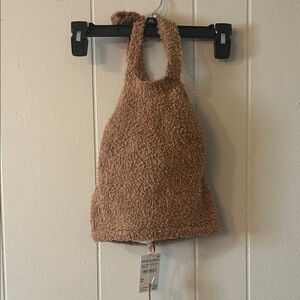 SKIMS Camel Cozy Knit Halter Top NWT